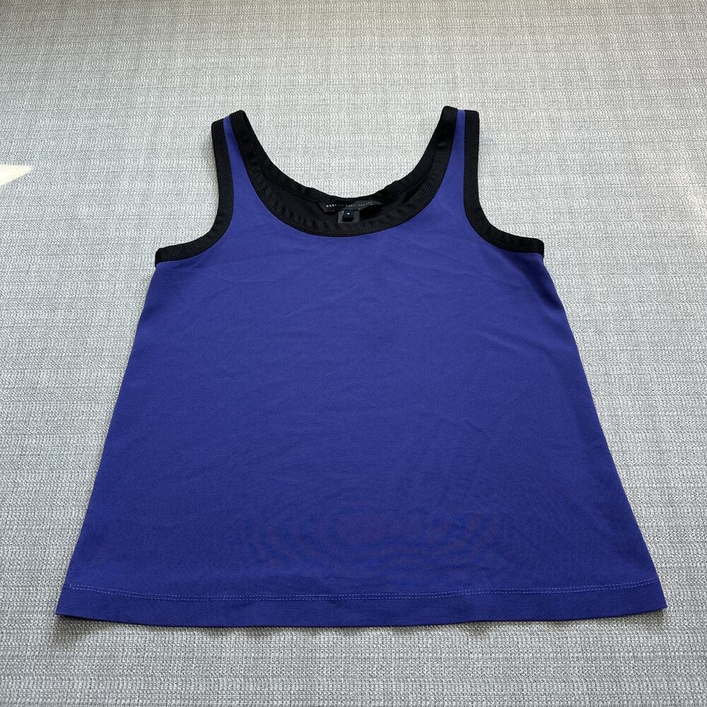 Marc by Marc Jacobs Tank Top Small Blue Elena Crepe Sleeveless Athletic Casual